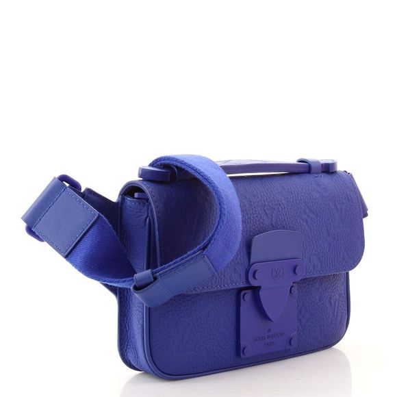 Louis Vuitton S Lock Sling Bag Monogram Taurillon Leather Blue - Picture 3 of 8